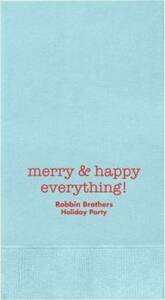 Merry & Happy Everything Custom Guest Napkins