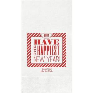 New Year Typography Custom Guest Napkins