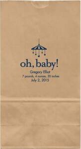 Oh Baby Mobile Large Custom Favor Bags