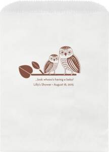 Owls Baby Shower Custom Wax Lined Bags