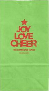 Joy Love Cheer Small Custom Favor Bags