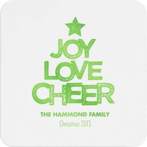 Joy Love Cheer Custom Coasters
