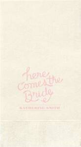 Here Comes The Bride Custom Guest Napkins