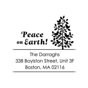 Peace on Earth Tree Custom Stamp