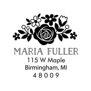 Floral Address Custom Stamp