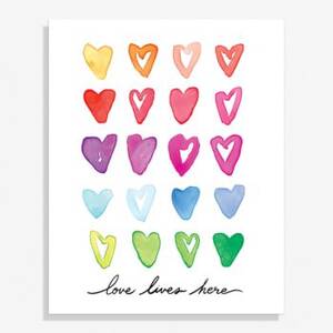 Rainbow Hearts Medium Art Print