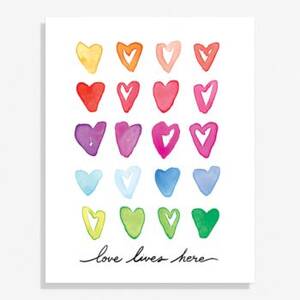 Rainbow Hearts Large Art Print