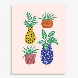 Funky Plants Large Art Print