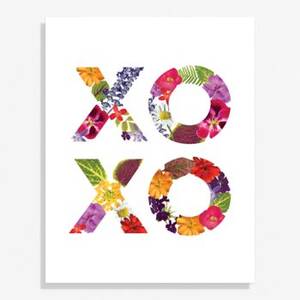 XOXO Floral Large Art Print