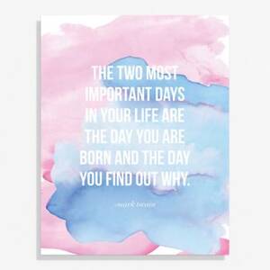 Watercolor Clouds Quote Large Art Print