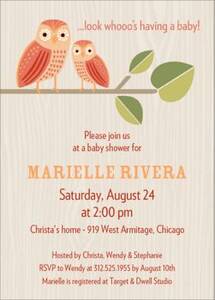 Owls Baby Shower Invitation