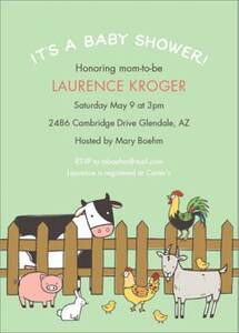 Farm Animals Baby Shower Invitation