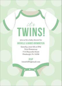 Twin Onesie Baby Shower Invitation