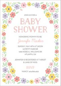 Floral Frame Baby Shower Invitation