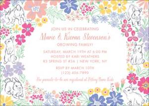 Bunny Floral Baby Shower Invitation