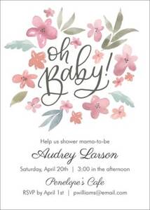 Watercolor Floral Baby Shower Invitation