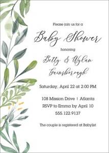 Greenery Baby Shower Invitation