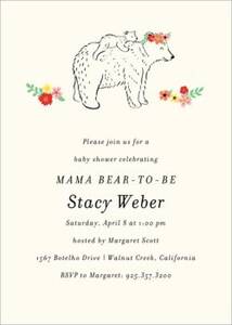 Mama Bear Baby Shower Invitation