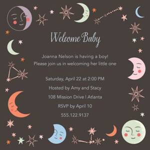 Moonlight Baby Shower Invitation