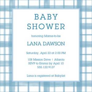 Plaid Square Baby Shower Invitation