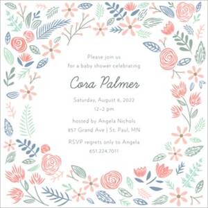 Spring Floral Square Baby Shower Invitation