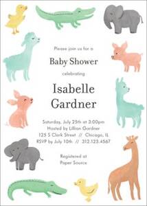 Soft Animals Baby Shower Invitation