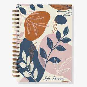 17-Month Abstract Botanical Custom Planner