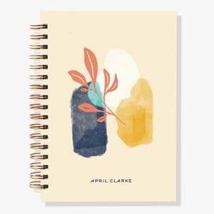 12-Month Spring Abstract Sprigs Custom Planner