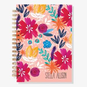 17-Month Floral Painted Custom Planner