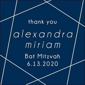 Geometric Bat Mitzvah Gift Tag Label