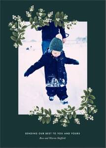 Mistletoe Accent Flourish Vertical Photo Card