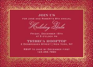 Champagne Border Holiday Party Invitation