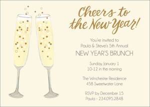 Champagne Glasses Holiday Party Invitation