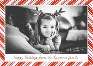 Peppermint Holiday Photo Card Horizontal