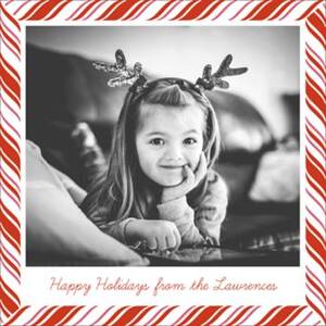 Peppermint Holiday Photo Card Square