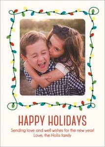 String Lights Frame Holiday Photo Card