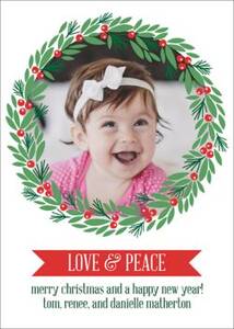 Wreath Frame Holiday Photo Card