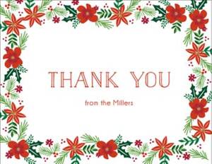 Micro Floral Holiday Thank You Card