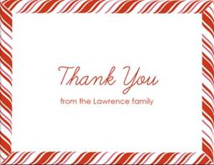 Candy Cane Holiday Thank You Card