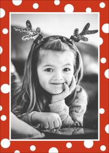 White Red Dots Vertical Photo Card