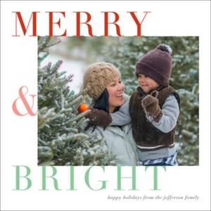 Merry & Bright Type Holiday Photo Card
