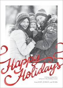 Ribbon Happy Holidays Photo Card