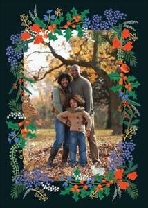 Winter Floral Holiday Photo Card