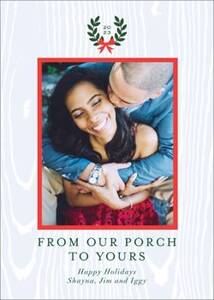 Porch Wood Holiday Photo Card
