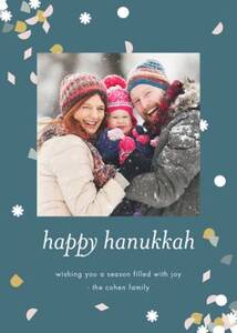 Hanukkah Confetti Photo Card