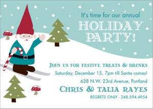 Ski Gnome Holiday Party Invitation