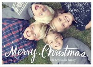 Merry Christmas Thick Script Holiday Photo Card