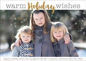 Warm Holiday Wishes Holiday Photo Card