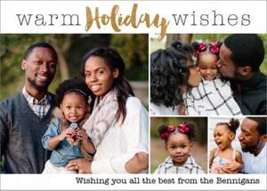 Warm Holiday Wishes 4 Holiday Multi-Photo Card