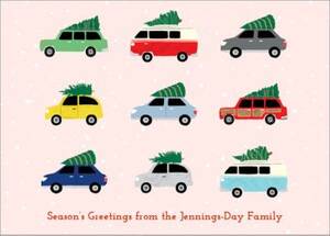 Cars with Trees Holiday Card